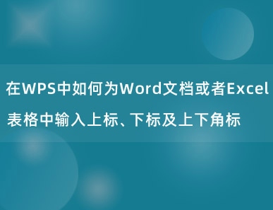 在WPS中如何为Word文档或者Excel表格中输入上标、下标及上下角标
